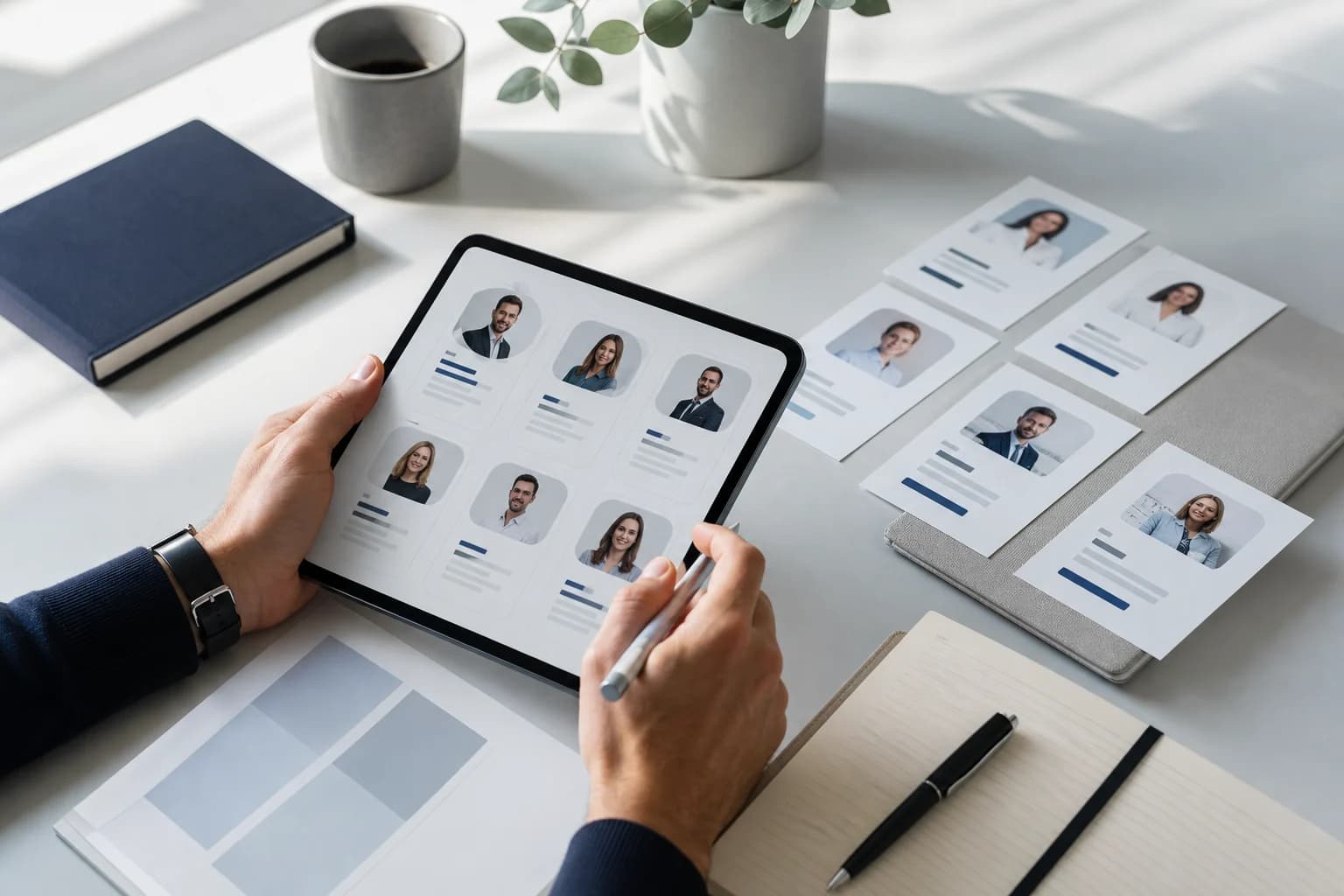 Bearbeiten eines Expert:innenprofils auf einem Tablet